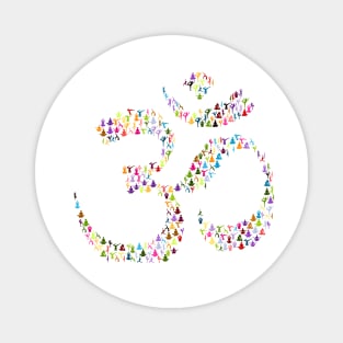 Aum Om Symbol Sign Yoga Poses Magnet